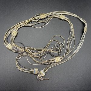 NINE WEST Mixed Metal Multi Strand Long Necklace